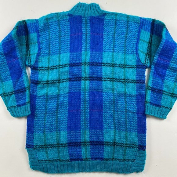 Vintage Amanda Smith Mohair Blend Sweater Women's Small Blue Turquoise Mock Neck - Picture 5 of 8